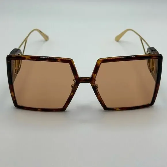 Dior 30MONTAIGNE SU 26L0 Sunglasses Havana/Gold Square Frame, Violet Lenses DIOR 30MONTAIGNE SU 26L0 Blonde Havana/Violet 58-15-130  main image 4